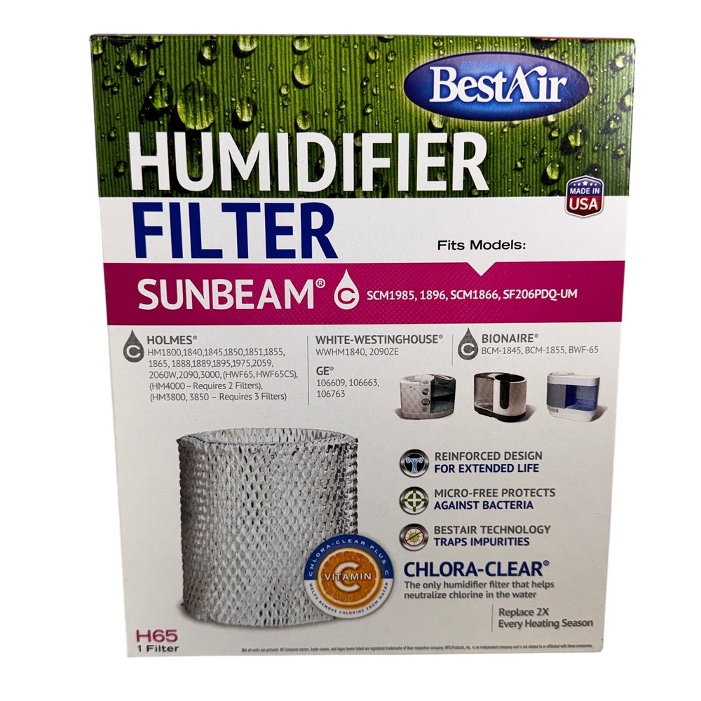 BestAir H65 Humidifier Filter for Sunbeam Holmes Bionaire GE White-Westinghouse